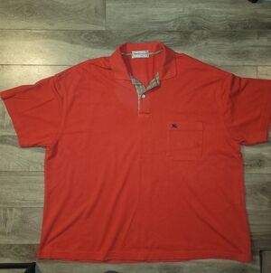Burberry Men's Polo Shirt in Vibrant Red